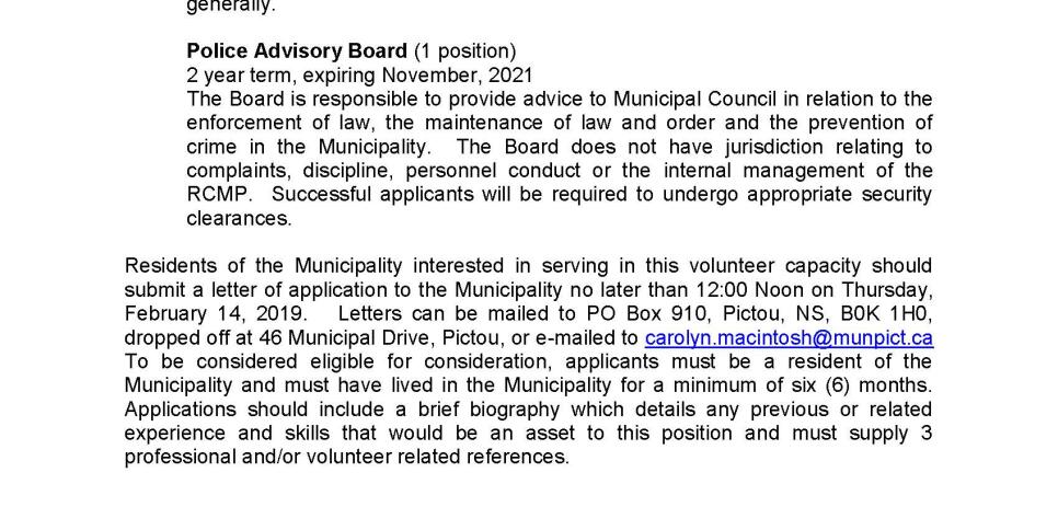 Citizen Appointment Plan Adv Police Adv