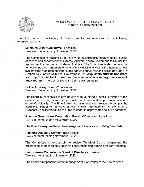Citizen Appointment 2020 Vacancies Page 1
